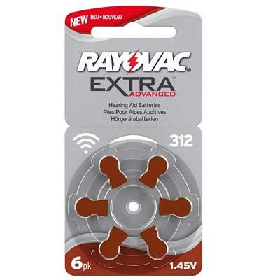 باتری سمعک ریوواک شماره 312 RAYOVAC بسته 6 عددی